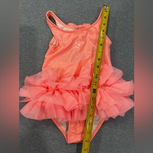 Cat & Jack Girls Coral Pink Ruffled Tutu Swimsuit